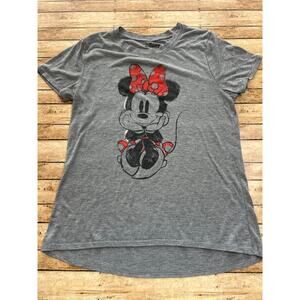 Disney Red Minnie Mouse on Gray Tshirt Medium